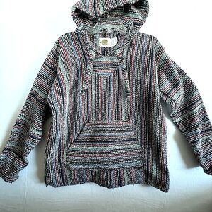 Earth Ragz Men S Hoodie Mexican Rug Baja Hippie Pullover Colorful Hooded Sweater